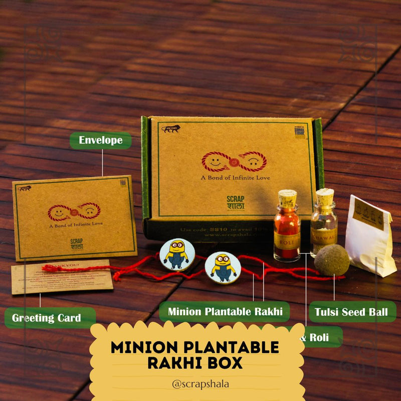 Buy Minion Plantable Rakhi Family Box | Pair of 2 Rakhi | Shop Verified Sustainable Rakhi on Brown Living™
