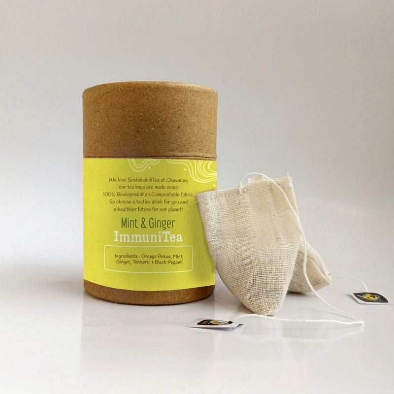 Buy Mint & Ginger |Immunity Tea Bags- 18gms | Shop Verified Sustainable Tea on Brown Living™