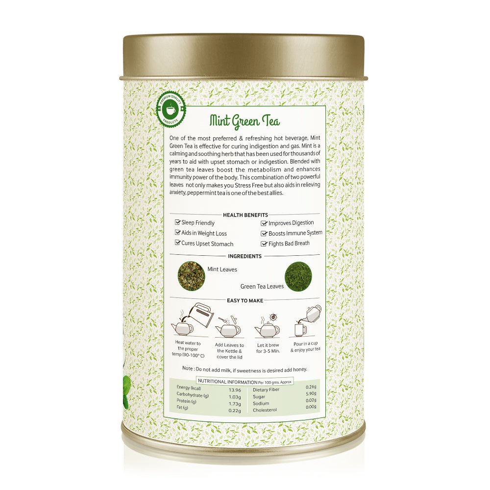 Mint Green Tea Can (100 g) | Verified Sustainable by Brown Living™