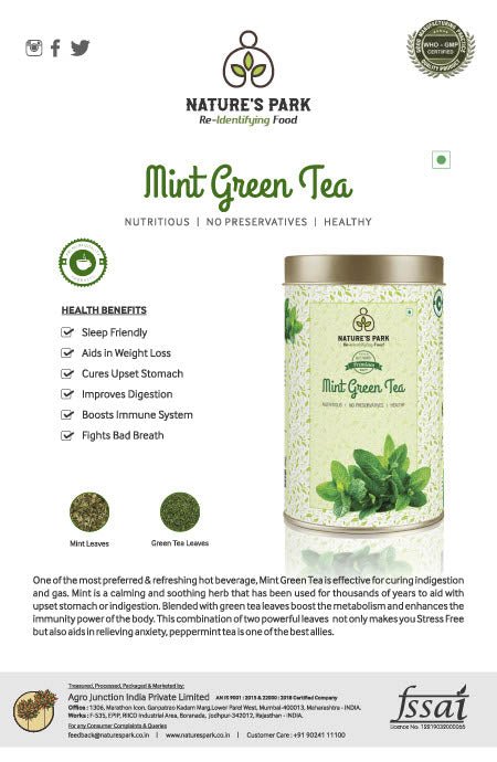 Mint Green Tea Can (100 g) | Verified Sustainable by Brown Living™