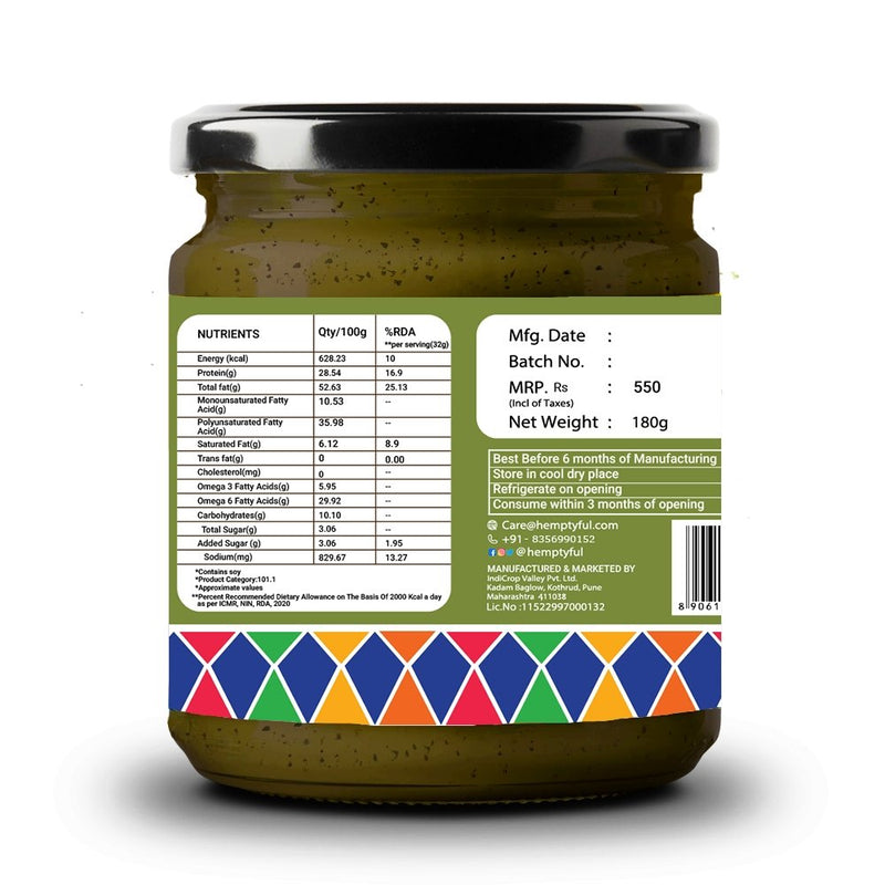 Buy Mint Masala Hemp Dip - 180gm | Shop Verified Sustainable Sauces & Dips on Brown Living™