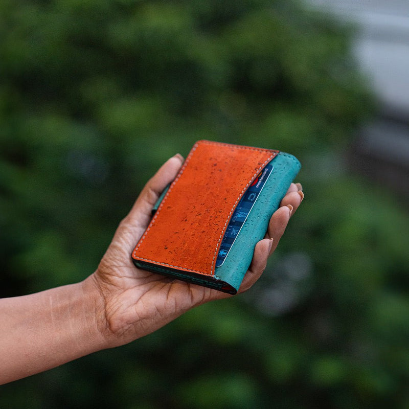 Buy Mira Cork Mini Wallet - Orange | Shop Verified Sustainable Products on Brown Living