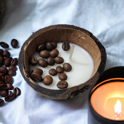 Mocha Cocoshell Soy Wax Candle – Candles & Fragrances on Brown Living™. SKU: BL_ASC_24 - 5. Img 1.