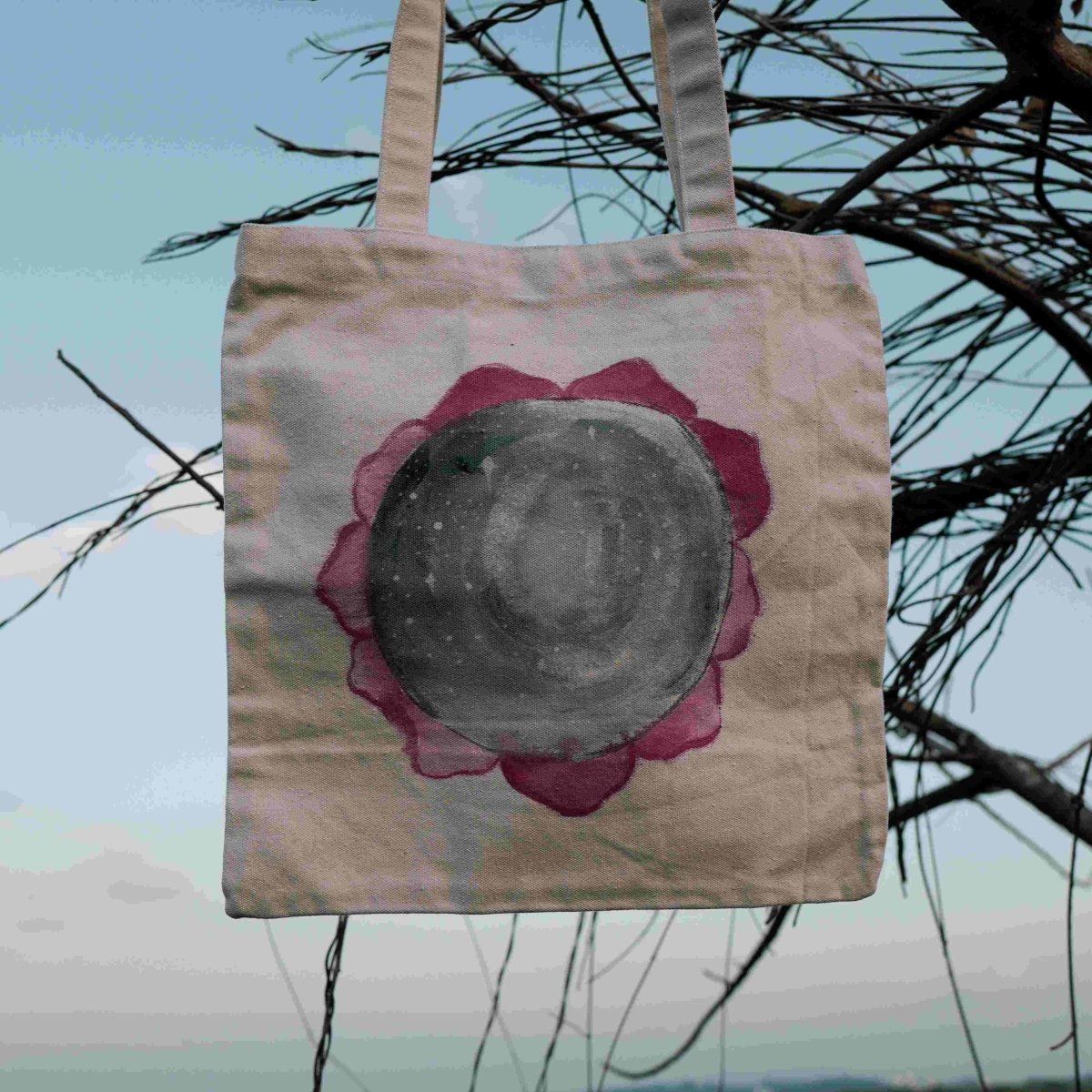 Moonflower Handpainted Tote Bag | Verified Sustainable by Brown Living™