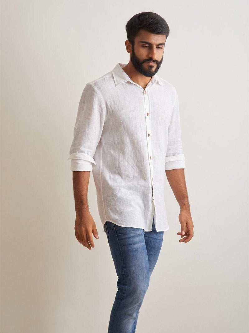 Buy Morning Mist Linen Shirt for Men | Shop Verified Sustainable Products on Brown Living