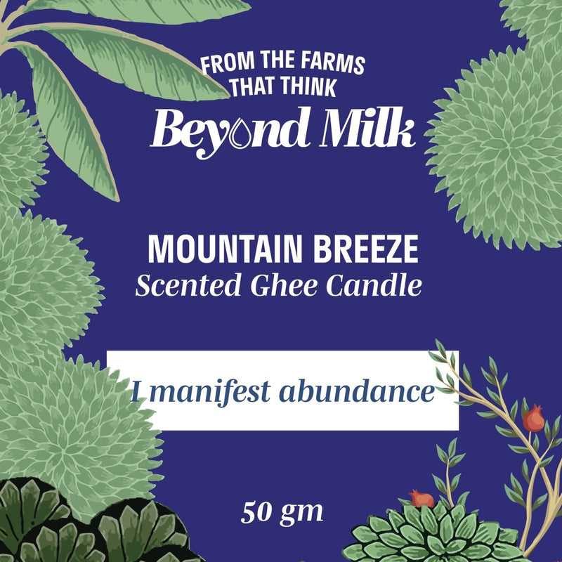 Buy Mountain Breeze Scented Ghee Candle | 8 hours Burning time | A2 Ghee + Soy wax | Shop Verified Sustainable Products on Brown Living