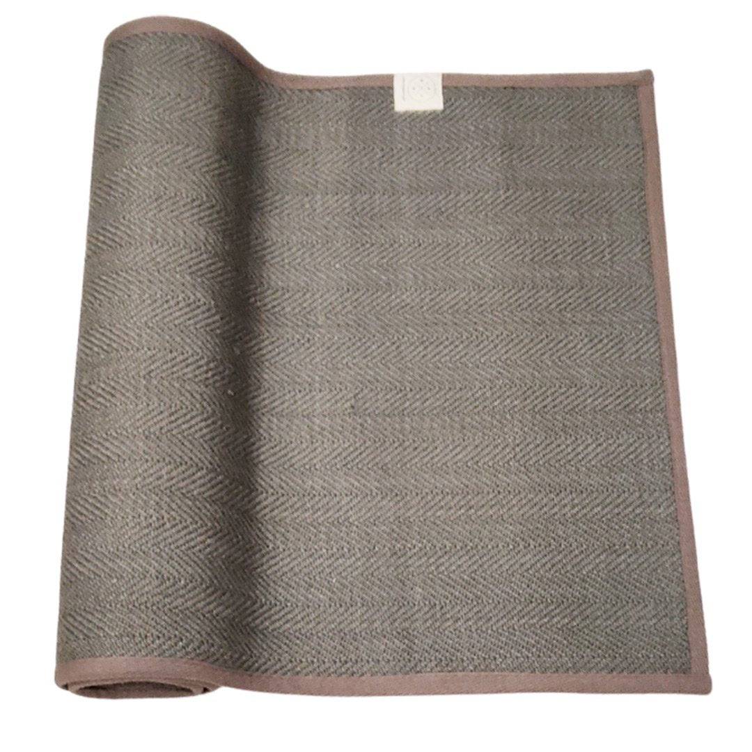 Mudra Premium Jute and Natural Rubber Yoga Mat - Earthy Grey | Verified Sustainable by Brown Living™