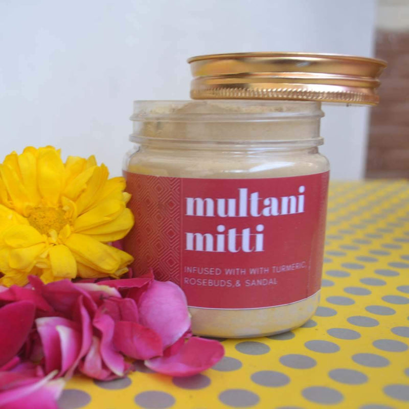 Buy Multani Clay with turmeric and rosebuds (Pack of 2) | Shop Verified Sustainable Products on Brown Living