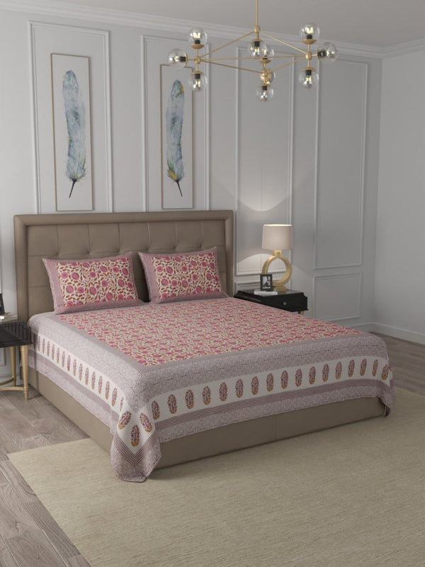 Buy Multi Elegant Hand Block Paisley Print Cotton Super King Size Bedding Set | Shop Verified Sustainable Bedding on Brown Living™