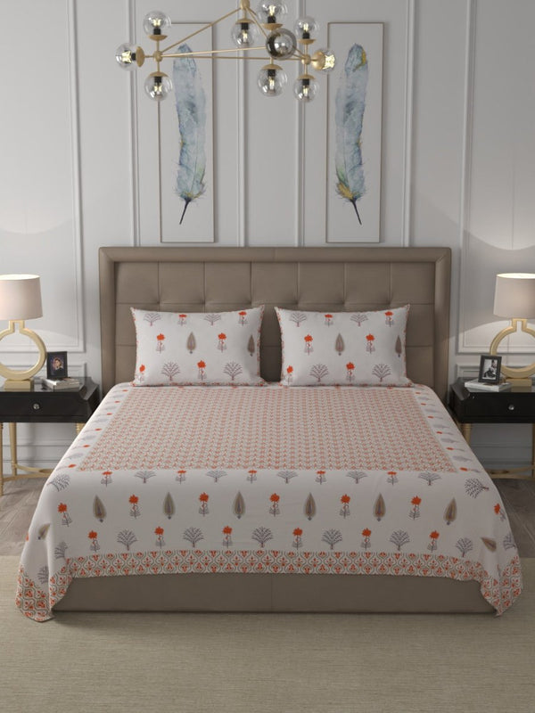 Buy Multicolor Elegant Hand Block Print Cotton Super King Size Bedding Set | Shop Verified Sustainable Bedding on Brown Living™