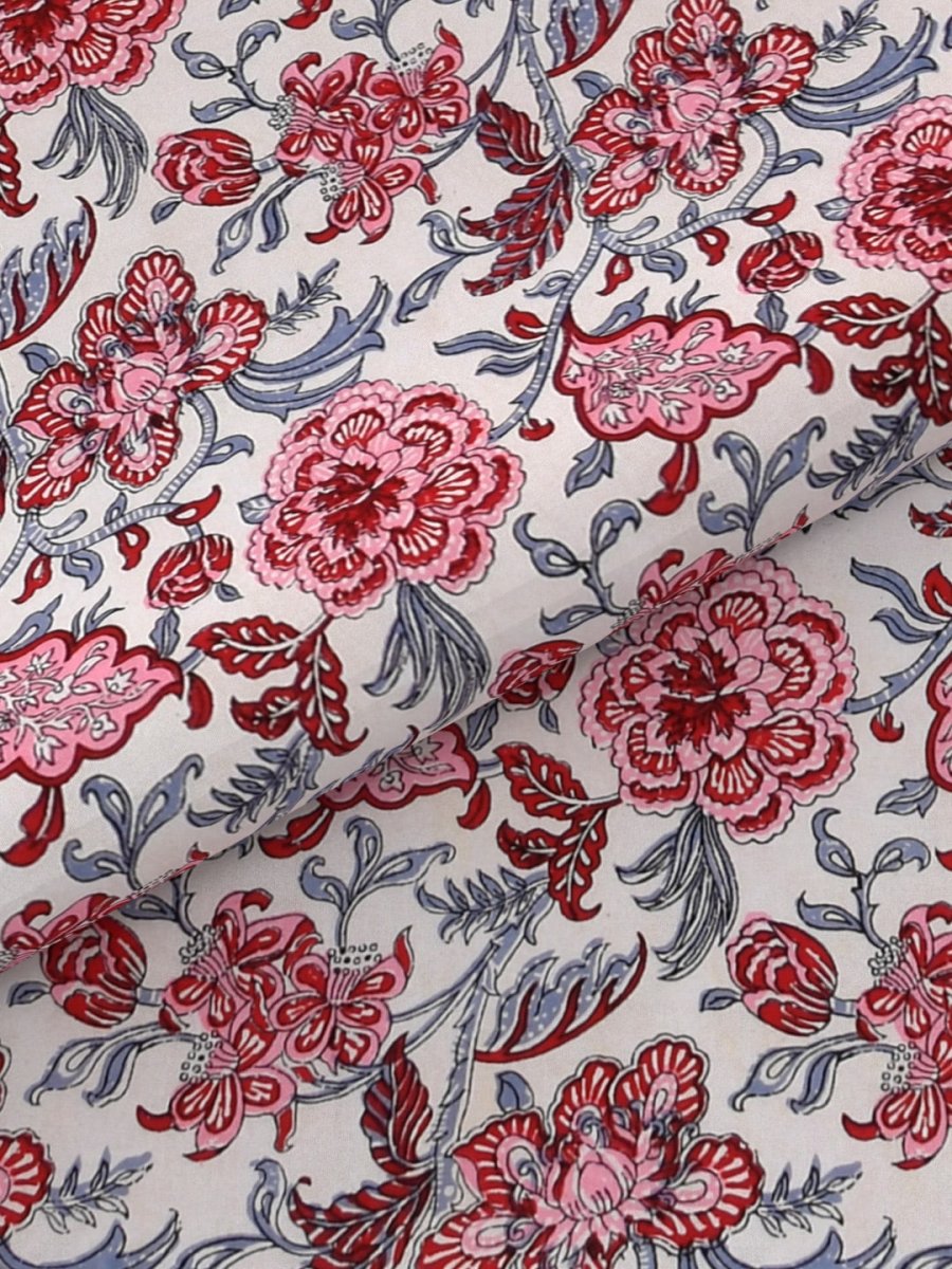Multicolor Hand Block Print Floral Pure Cotton King Size Bedding Set | Verified Sustainable by Brown Living™