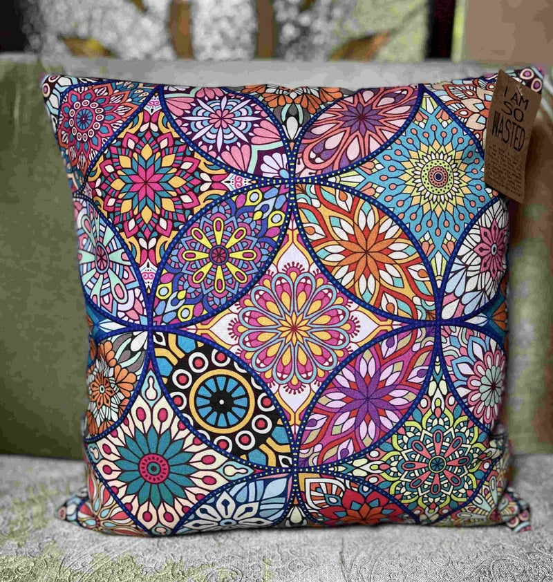 Buy Multicolour Cushion Cover | Upcycled Linen | Shop Verified Sustainable Covers & Inserts on Brown Living™