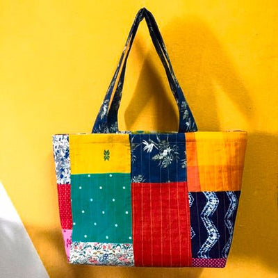 Multicolour Patchwork Tote – Womens Accessories on Brown Living™. SKU: UMW - PATCH - TOTE - 01. Img 1.