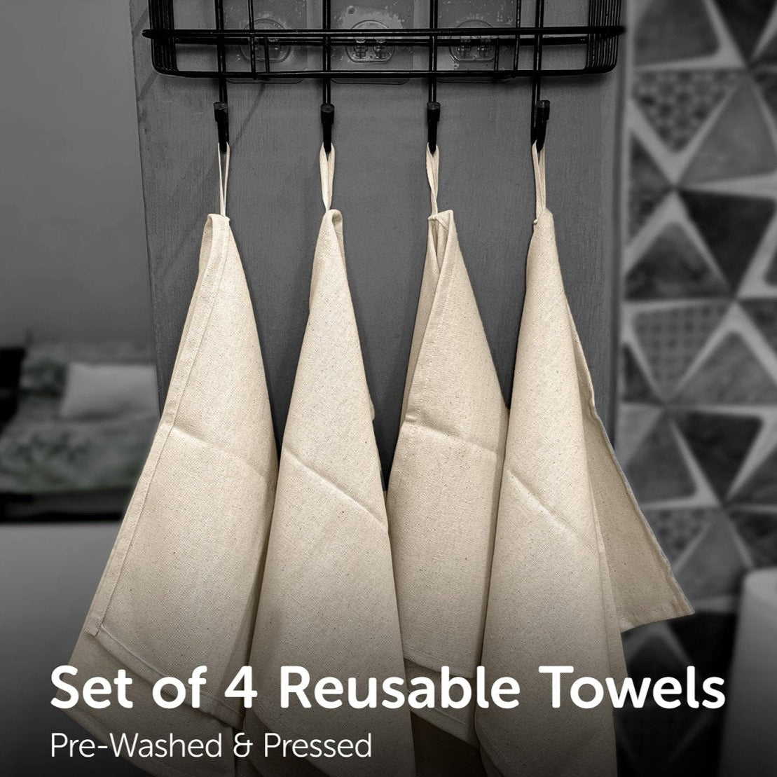 Multipurpose Organic Kitchen Cloth Towels - Set of 4 – Kitchen Linens by SATOPRADHAN available on Brown Living™. . SKU: 2HK - OrKT. Img 3.