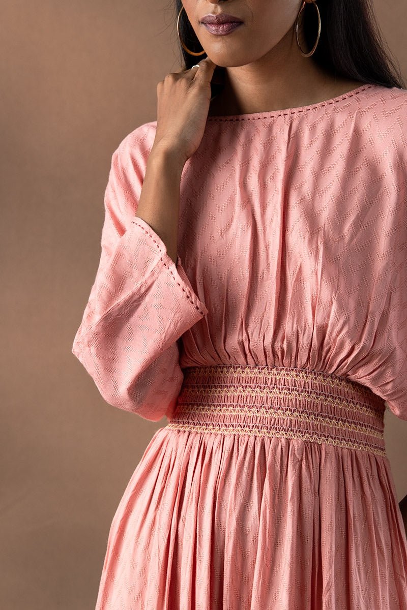 Buy Munfarid Sugarganic Fabric Smocked Dress | Shop Verified Sustainable Womens Dress on Brown Living™