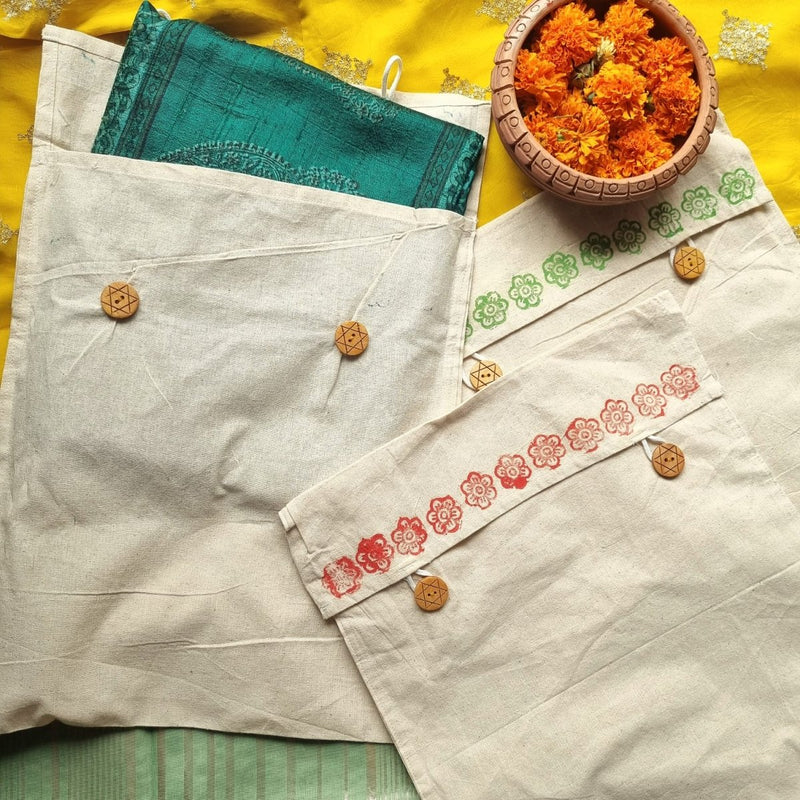 Buy Muslin Cotton Saree Pouch (Set of 3) | Shop Verified Sustainable Products on Brown Living
