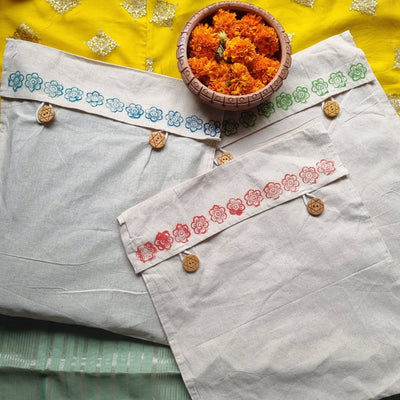 Muslin Cotton Saree Pouch (Set of 3) – Travel Organiser on Brown Living™. SKU: K02. Img 2.