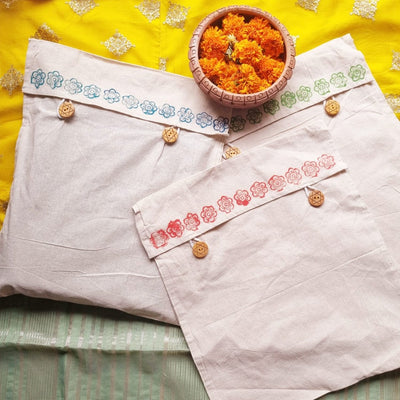 Muslin Cotton Saree Pouch (Set of 3) – Travel Organiser on Brown Living™. SKU: K02. Img 1.