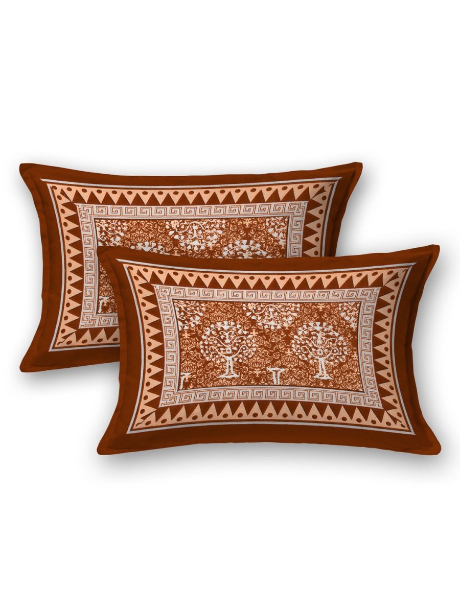 Mustard Interiors Hand Block Printed Cotton Queen Size Bedding Set | Verified Sustainable by Brown Living™