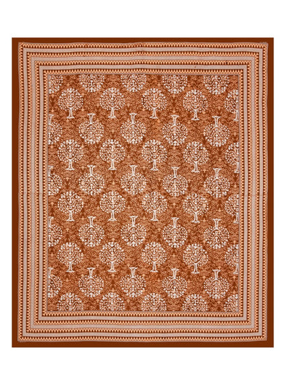 Mustard Interiors Hand Block Printed Cotton Queen Size Bedding Set | Verified Sustainable by Brown Living™