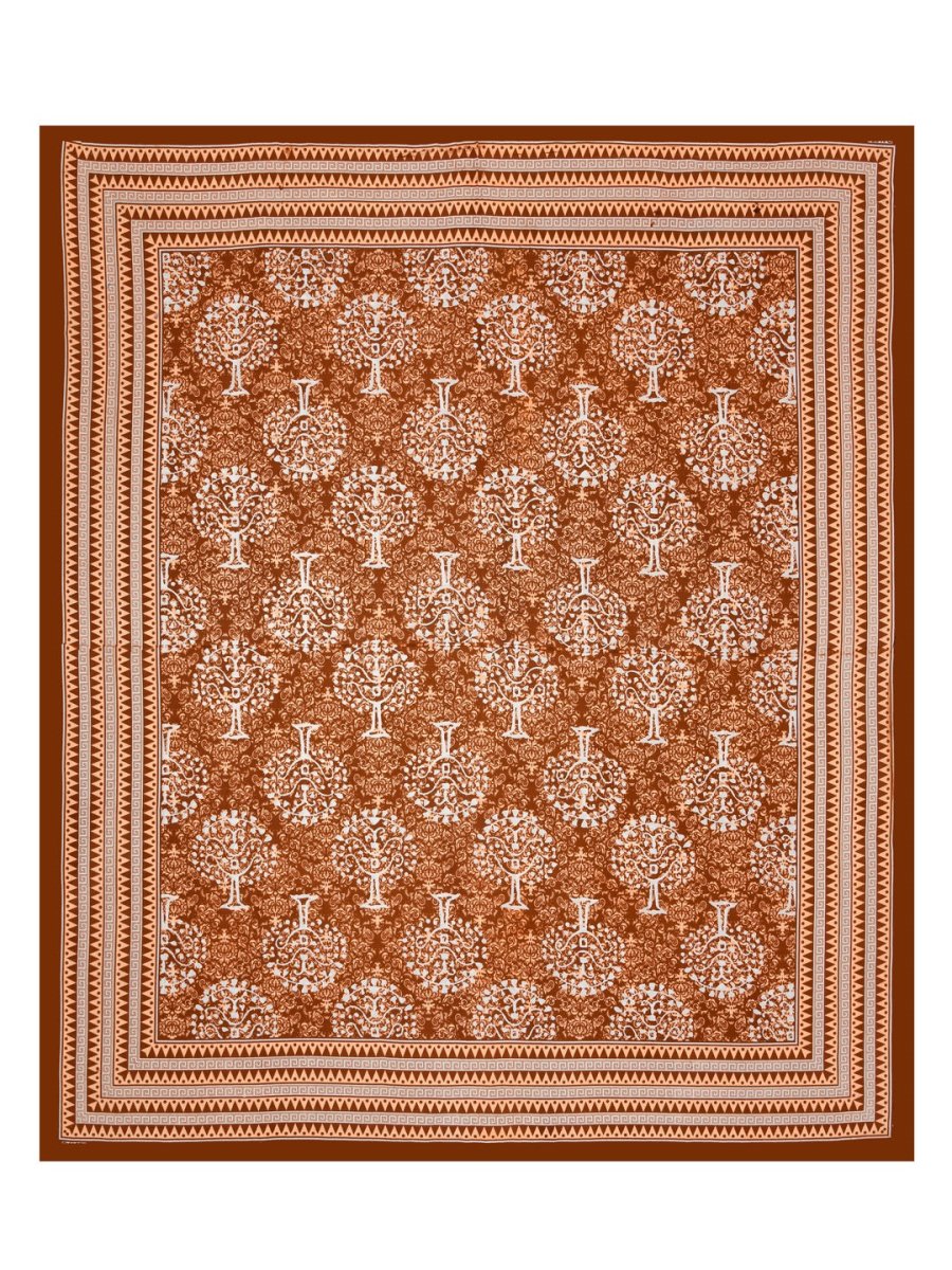 Mustard Interiors Hand Block Printed Cotton Queen Size Bedding Set | Verified Sustainable by Brown Living™