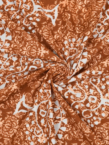 Mustard Interiors Hand Block Printed Cotton Queen Size Bedding Set | Verified Sustainable by Brown Living™