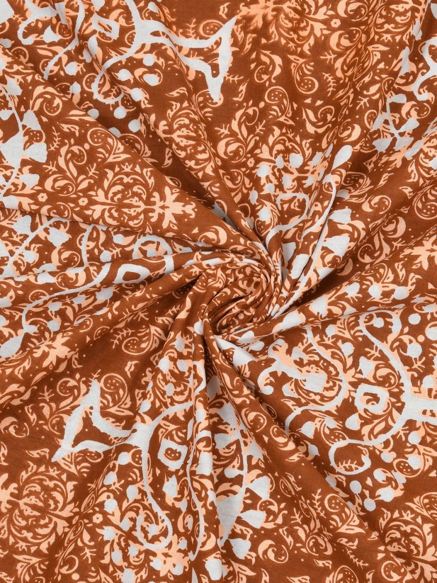 Mustard Interiors Hand Block Printed Cotton Queen Size Bedding Set | Verified Sustainable by Brown Living™