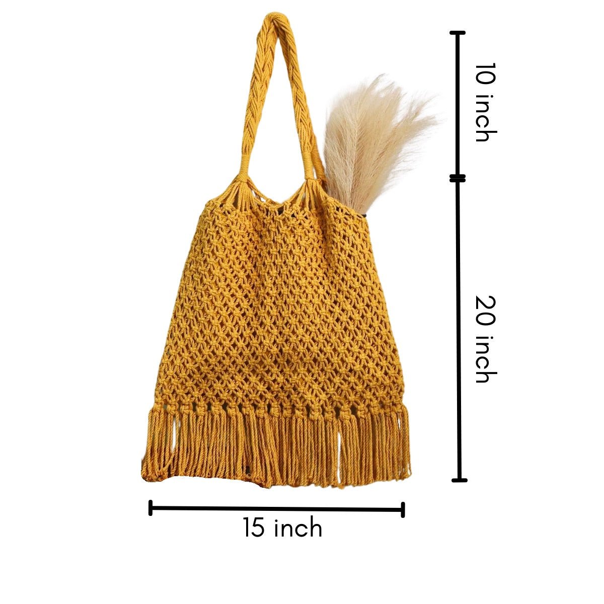 Musturd Yellow Hobo Handmade Bag | Verified Sustainable by Brown Living™