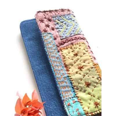 Mystique Magic Sashiko Denim Wallet – Womens Accessories on Brown Living™. SKU: UMW - SASHI - W - 01 (a). Img 4.