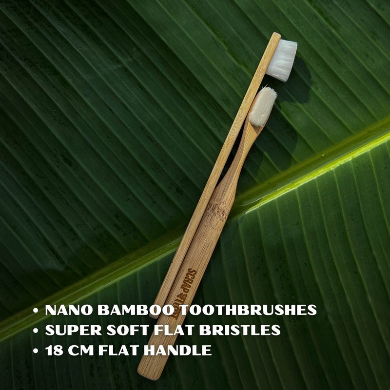 Buy Nano Bambooclean Toothbrush Set | Natural Bamboo Handle | Ultra-Soft Flat Bristles | For Sensitive Gums | Shop Verified Sustainable Products on Brown Living