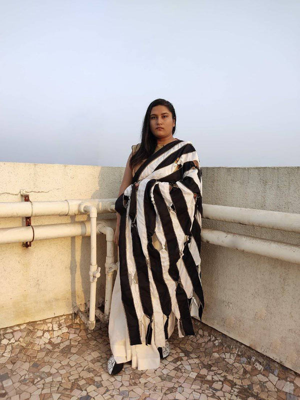 Buy Nargis Knotted Sari-Kaftan | Shop Verified Sustainable Womens Saree on Brown Living™