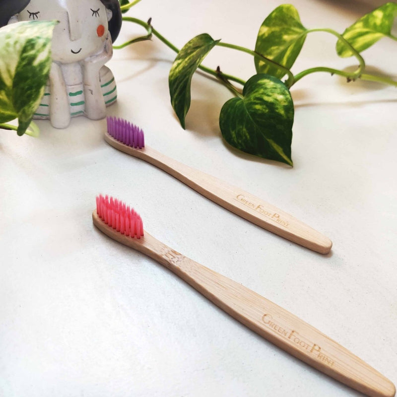 Buy Natural Bamboo Kids Toothbrush - Pack of 2 | Shop Verified Sustainable Tooth Brush on Brown Living™