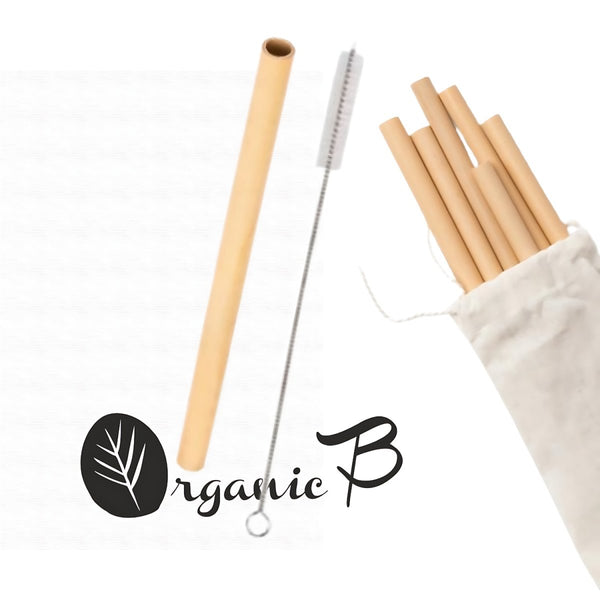 Buy Natural Bamboo Reusable Straws (Pack of 4) with Straw Cleaner | Shop Verified Sustainable Products on Brown Living