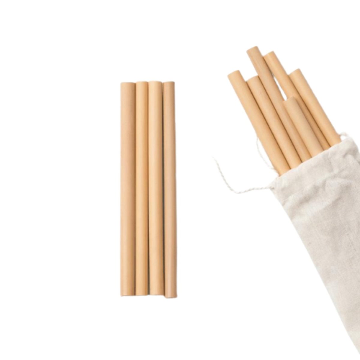 Natural Bamboo Reusable Straws (Pack of 4) with Straw Cleaner | Verified Sustainable by Brown Living™