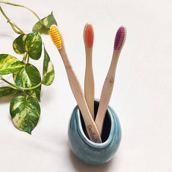 Buy Natural Bamboo Toothbrush - Pack of 2 | Shop Verified Sustainable Tooth Brush on Brown Living™