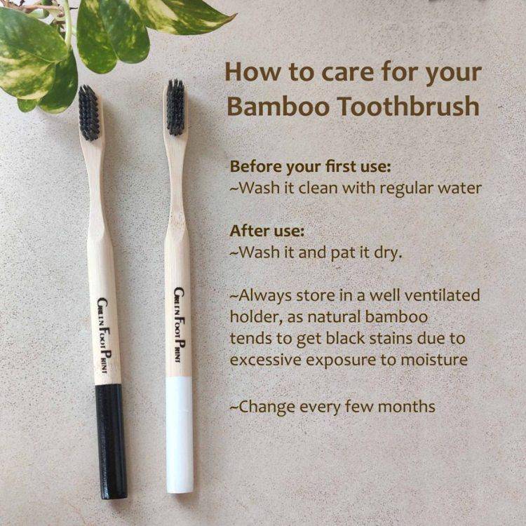Buy Natural Bamboo Toothbrush with round handle - Pack of 2 | Shop Verified Sustainable Products on Brown Living