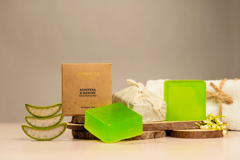 Buy Natural Bathing Soap Aloe Vera & Jasmine- 100 gm | Shop Verified Sustainable Body Soap on Brown Living™