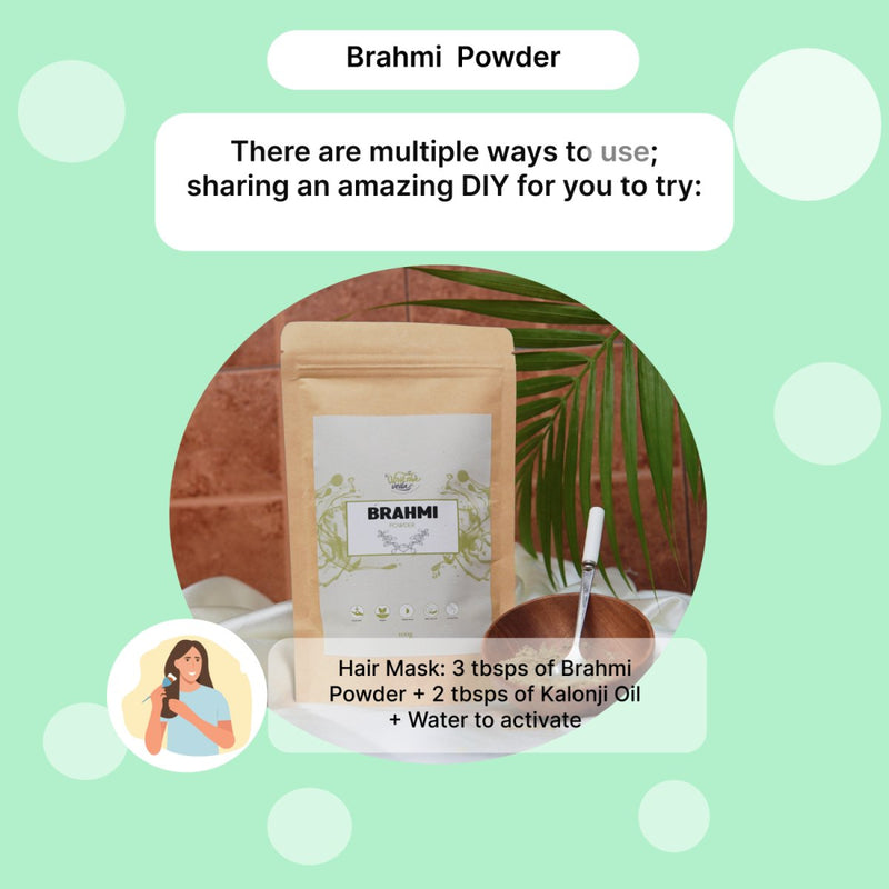 Buy Natural Brahmi Powder- 100g | Shop Verified Sustainable Hair Mask on Brown Living™