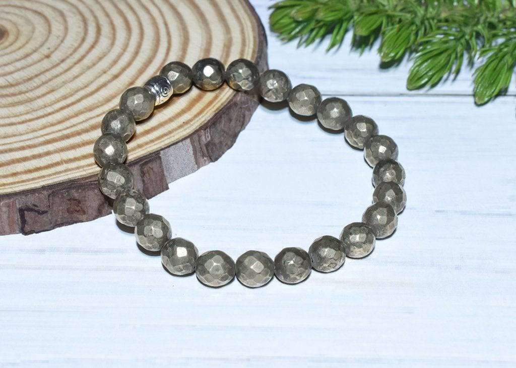 Natural Certified Unisex Pyrite Bracelet - Natural Grey | Verified Sustainable by Brown Living™