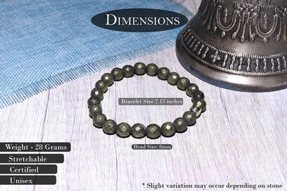 Natural Certified Unisex Pyrite Bracelet - Natural Grey | Verified Sustainable by Brown Living™