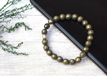 Natural Certified Unisex Pyrite Bracelet - Natural Grey | Verified Sustainable by Brown Living™