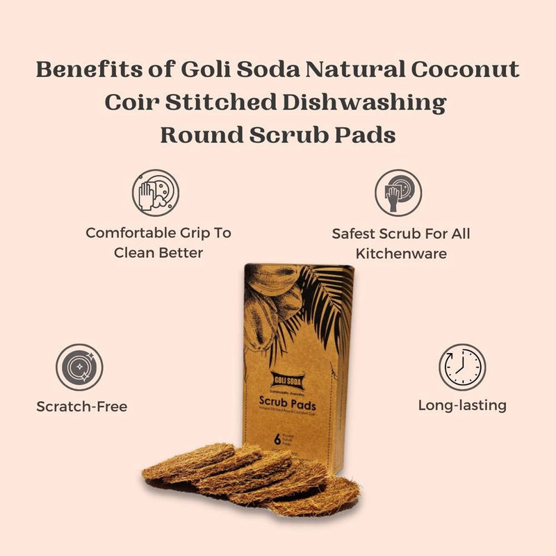 Buy Natural Coconut Coir Dishwashing Round Scrub Pad | Shop Verified Sustainable Kitchen Tools on Brown Living™