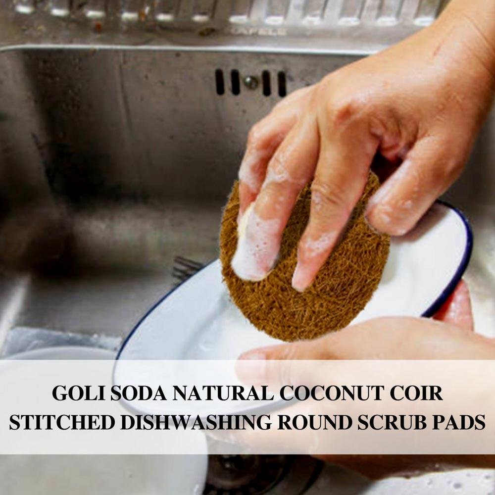 Natural Coconut Coir Dishwashing Round Scrub Pad | Verified Sustainable by Brown Living™