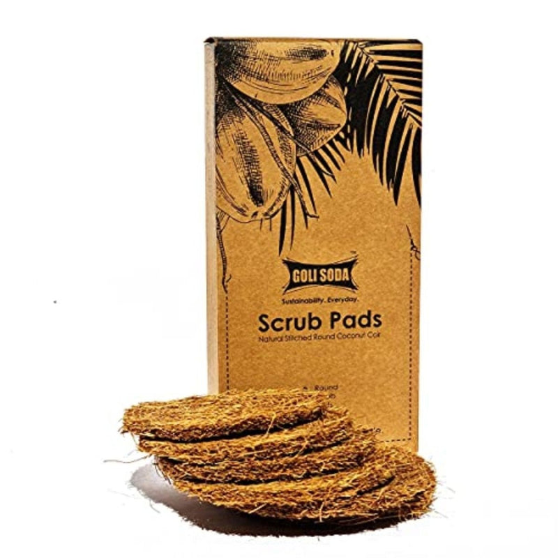 Buy Natural Coconut Coir Dishwashing Round Scrub Pad | Shop Verified Sustainable Kitchen Tools on Brown Living™