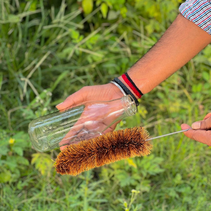 Natural Coir Bottle Cleaner brush | Sturdy | Biodegradable | Plastic - free | Verified Sustainable by Brown Living™