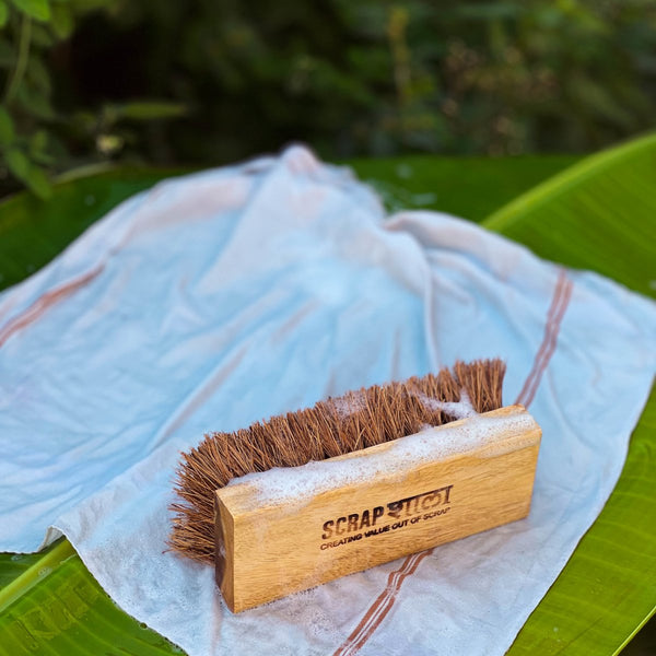 Buy Natural Coir floor/laundry brush | Sturdy | Biodegradable | Plastic-free | Scrapshala | Shop Verified Sustainable Cleaning Supplies on Brown Living™
