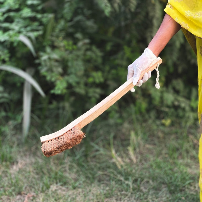 Buy Natural Coir Toilet Cleaning Brush | Sturdy | Long Handle | Biodegradable | Plastic-free | Shop Verified Sustainable Cleaning Supplies on Brown Living™