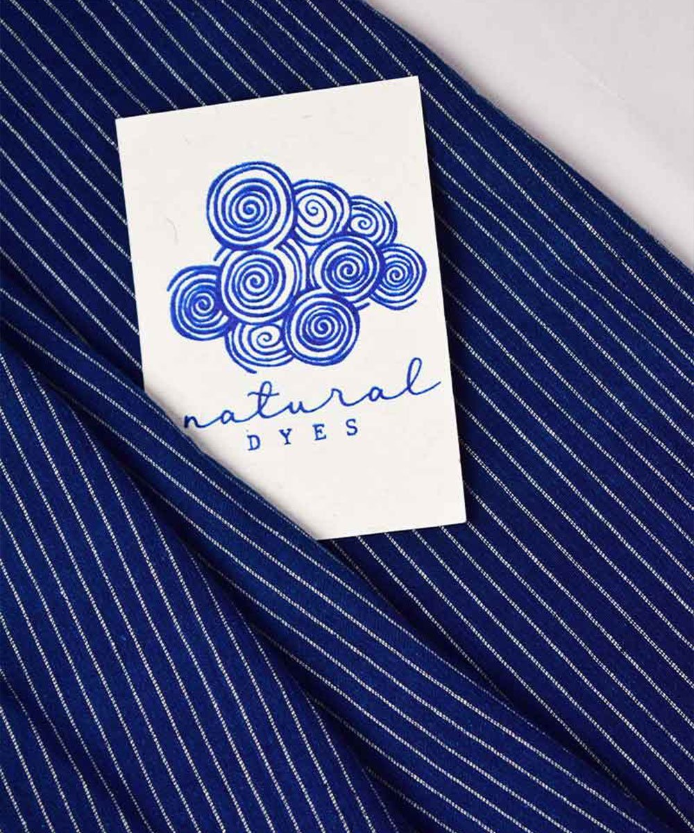 Natural Dyed Handloom Indigo Dark Denim Stripes – Textiles by Sonica Sarna available on Brown Living™. 1 . SKU: 274 - 2907 - 252 - SSD - F05. Img 1.