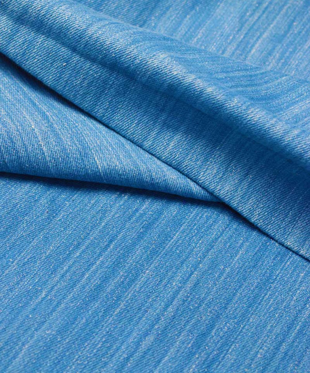 Natural Dyed Handloom Indigo Denim Light – Textiles by Sonica Sarna available on Brown Living™. 1 . SKU: 274 - 2907 - 284 - SSD - F14. Img 3.