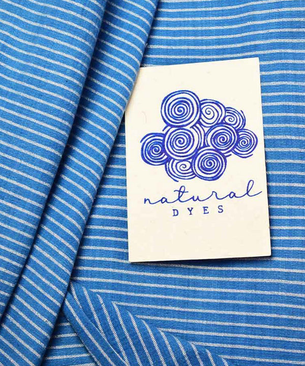 Buy Natural Dyed Handloom Indigo Light Denim Stripes | Shop Verified Sustainable Textiles on Brown Living™
